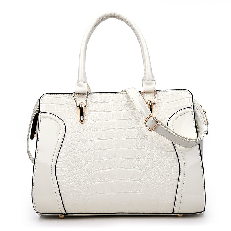 Croc-Embossed Shoulder Bag