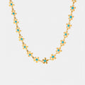 Flower blue drip oil niche light luxury necklace