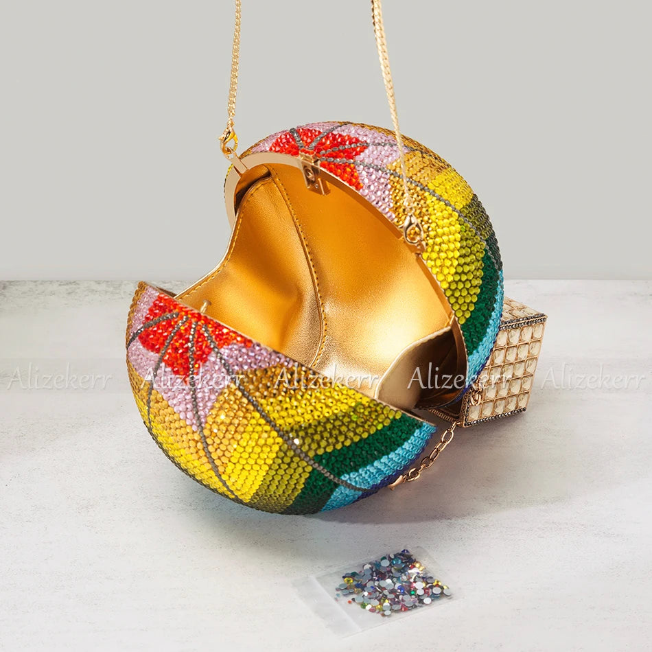 Hot Air Balloon Rhinestone Evening Bag