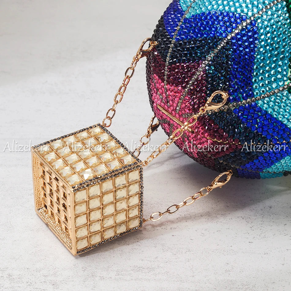 Hot Air Balloon Rhinestone Evening Bag