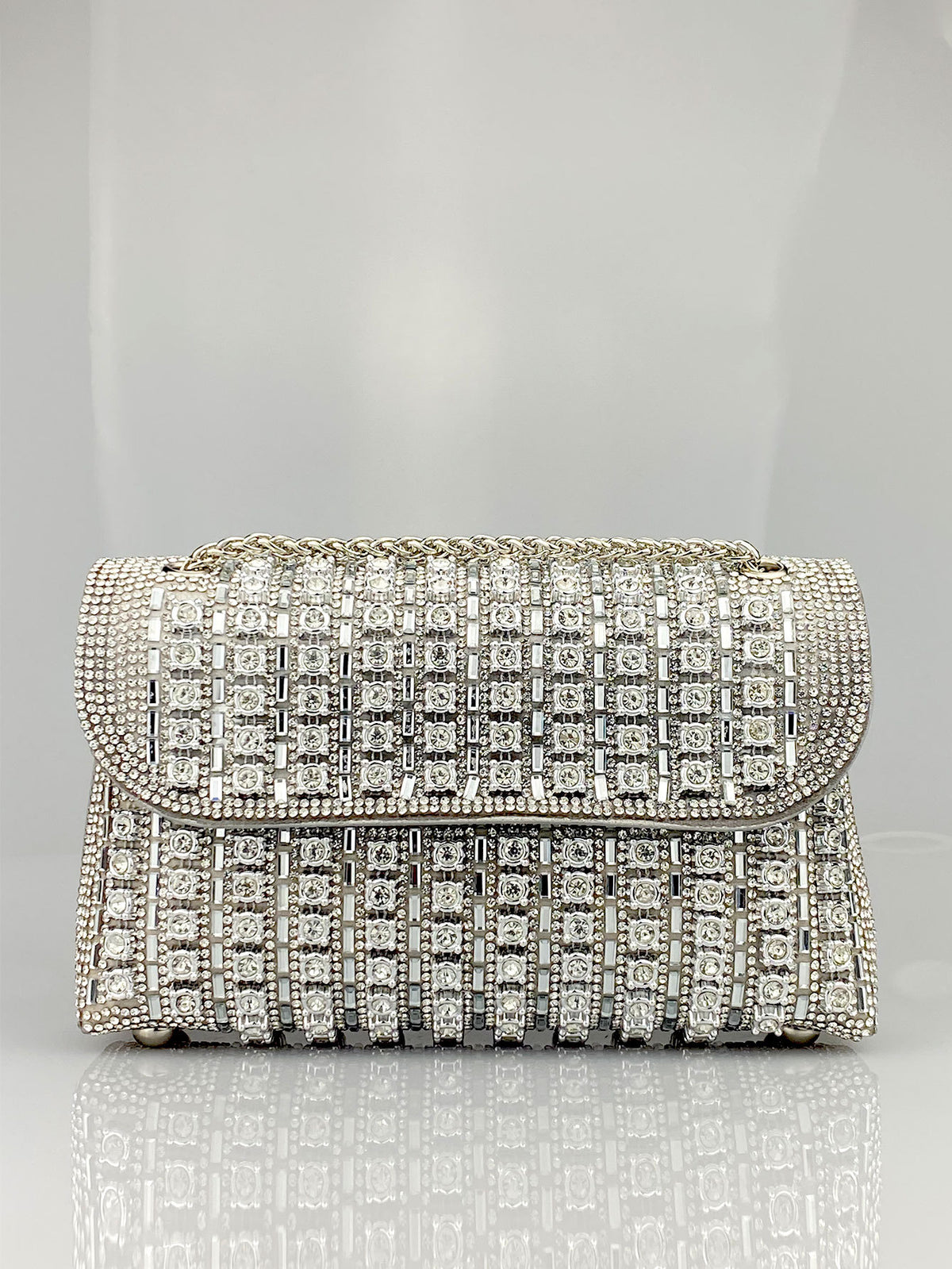 Rhinestone Brooch Evening Clutch