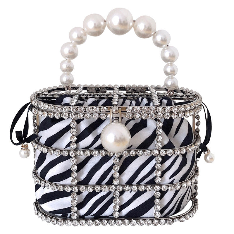 Leopard Diamond Basket Bag