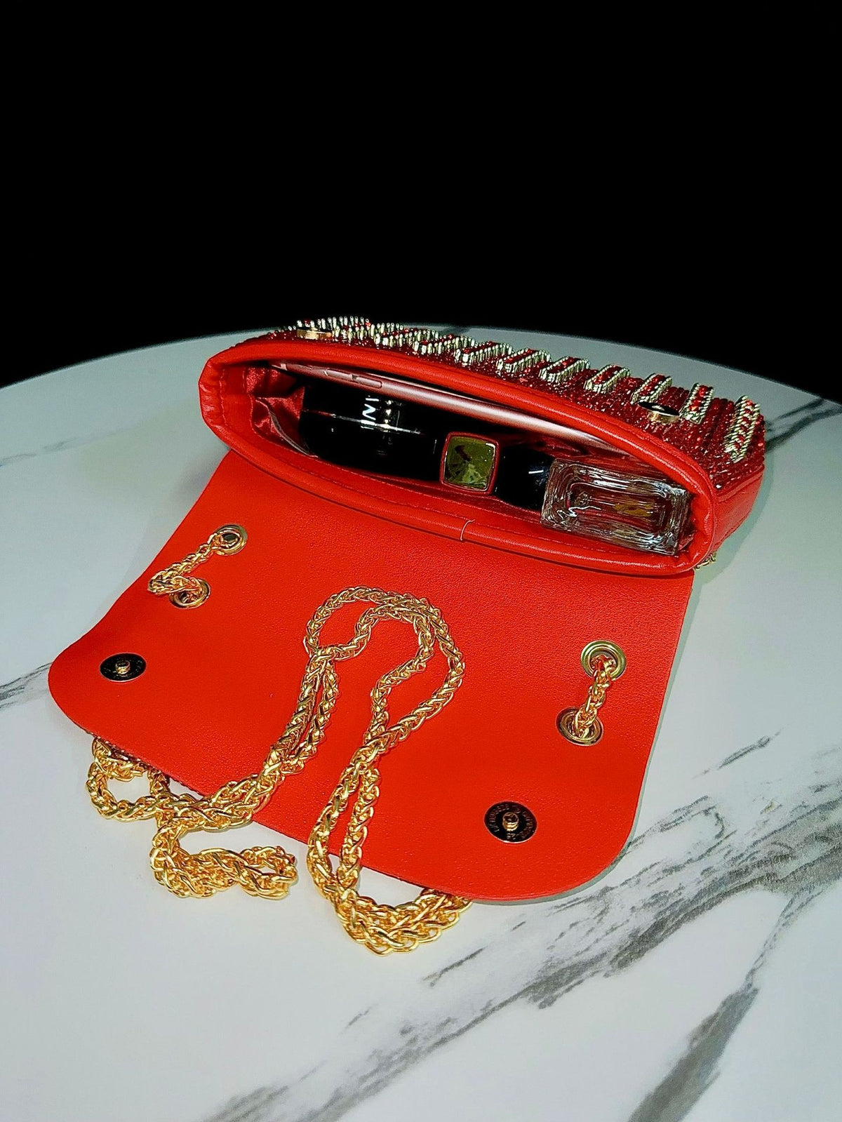 Rhinestone Chain Banquet Crossbody Bag