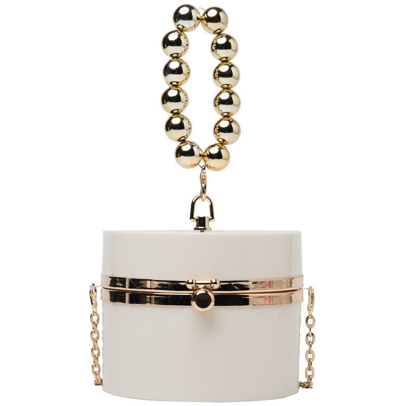 Diamond Pearl Round Clutch