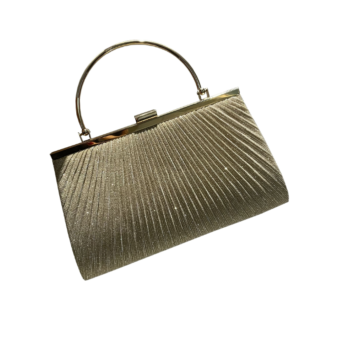 Pleated Satin Evening Clutch