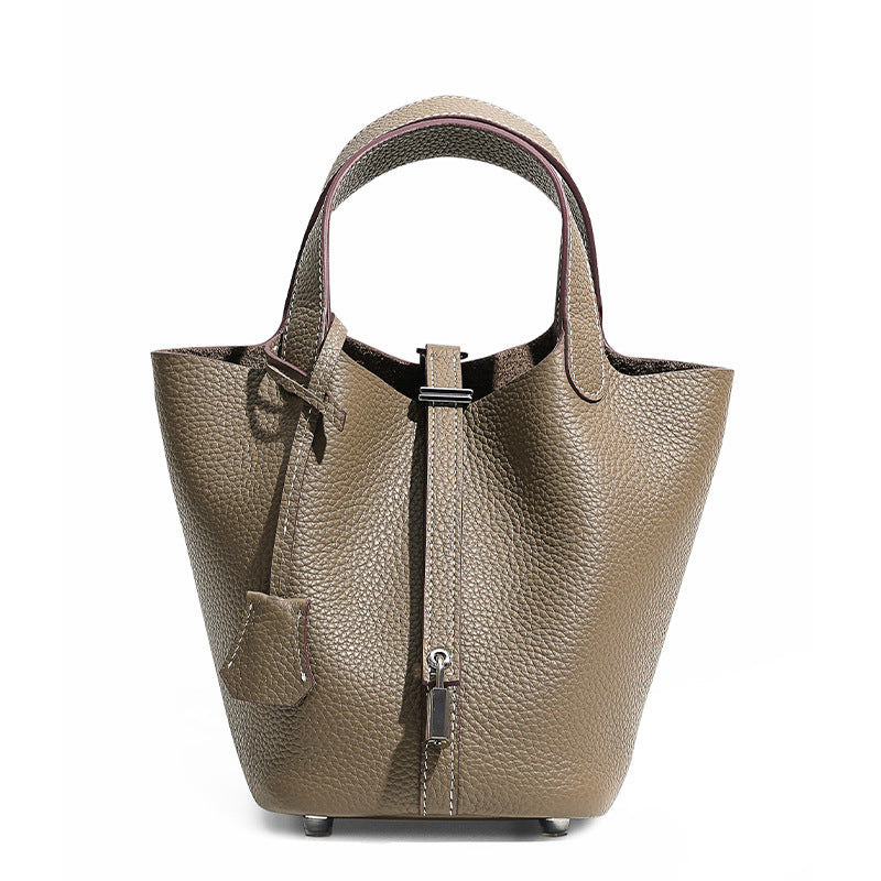 Genuine Leather Bucket Bag