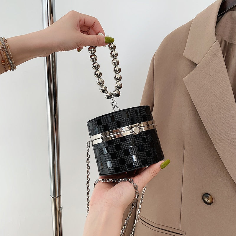 Diamond Pearl Round Clutch