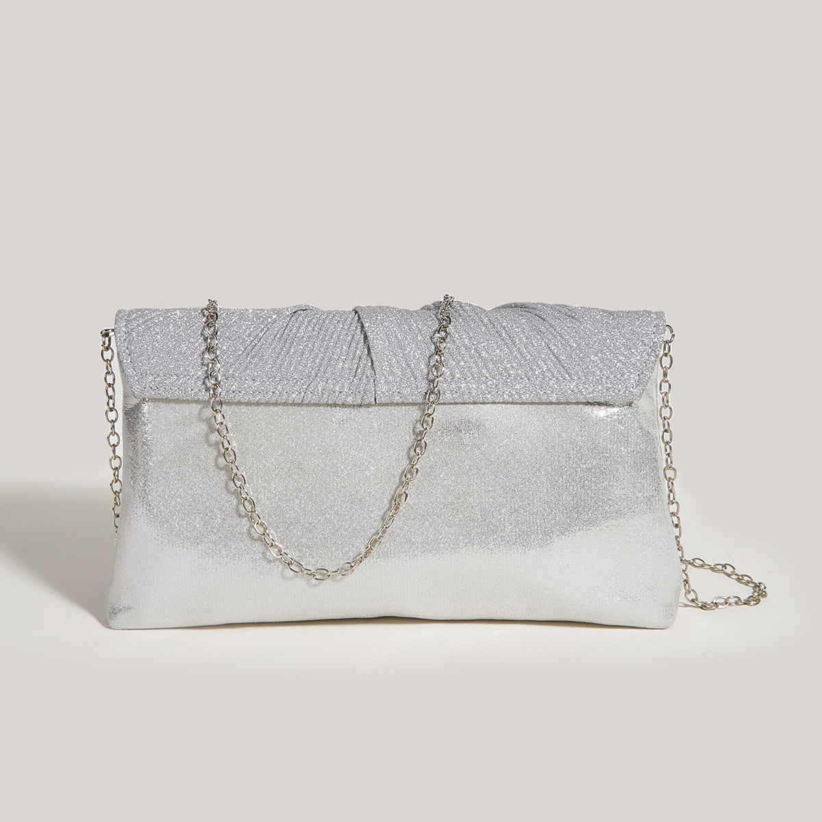 Plissé Satin Clutch