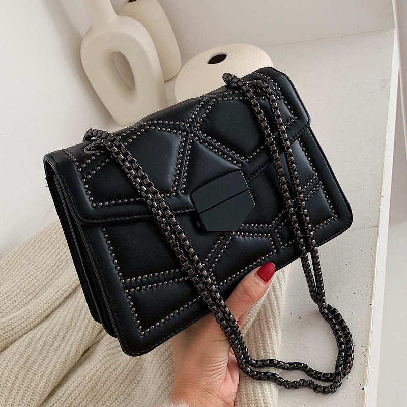 Rivet Chain Small Square Shoulder Bag