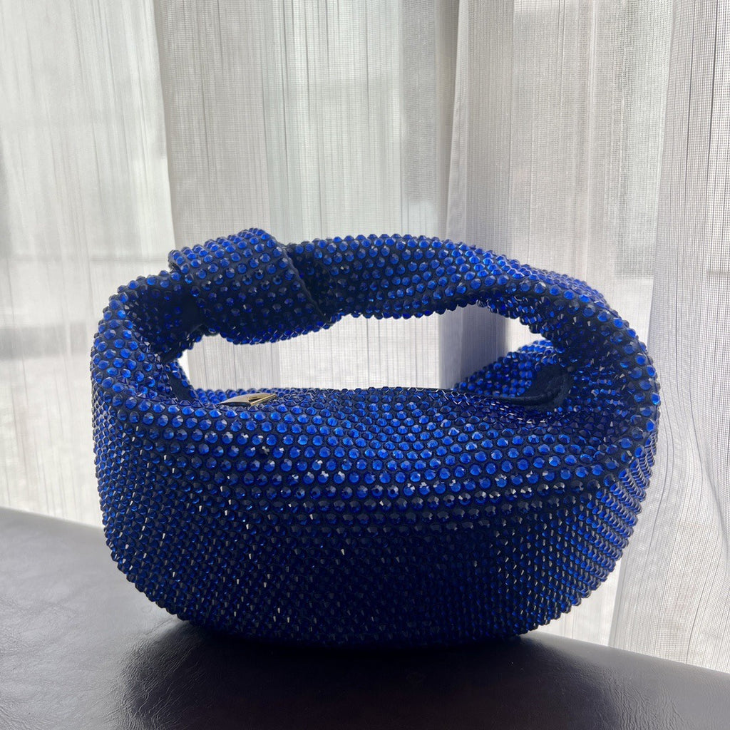 Crystal Knotted Half Moon Underarm Bag