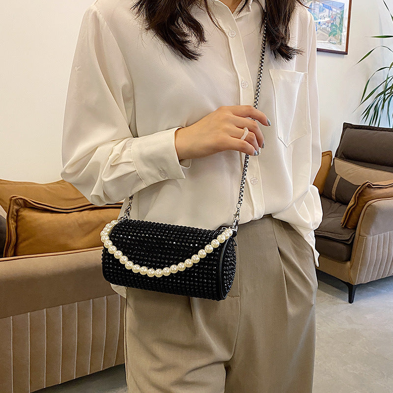 Pearl Cylinder Chain Bag