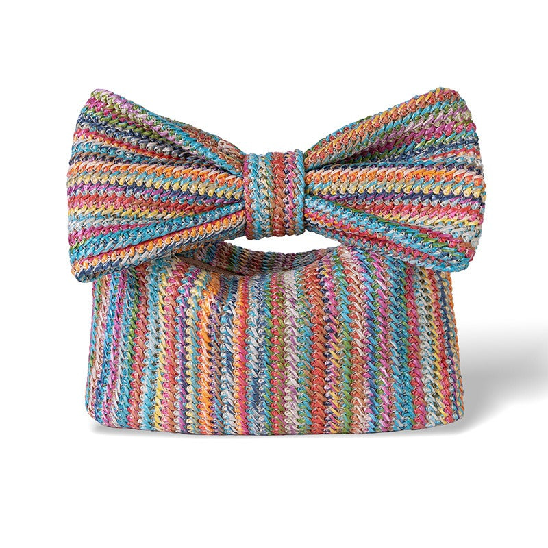 Bow Knot Woven Straw Mini Handbag