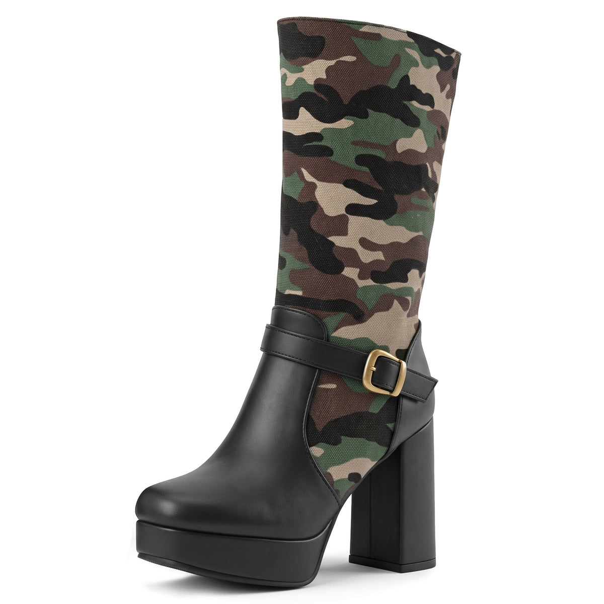 Punk Camouflage Platform High-Cut Boots