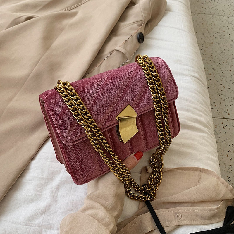 Vintage Velvet Chain Bag