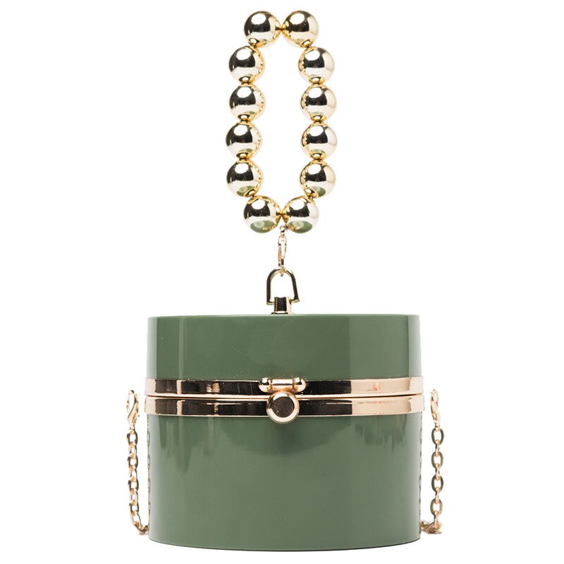 Diamond Pearl Round Clutch
