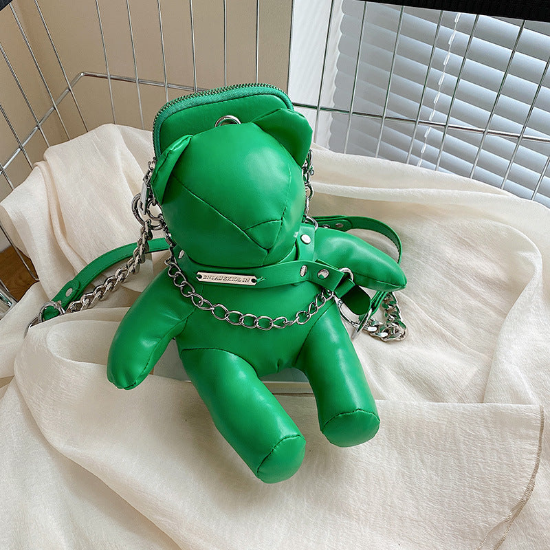 Teddy Bear Doll Chain Crossbody Bag