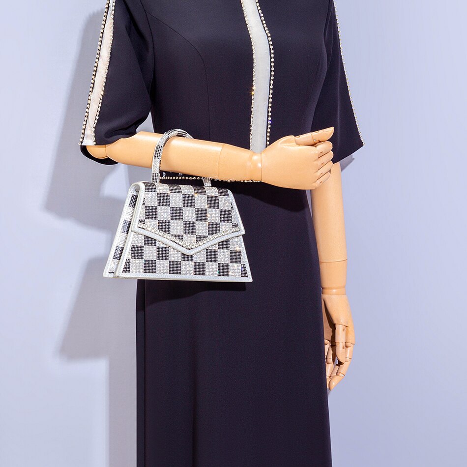 Checkerboard Crystal Clutch