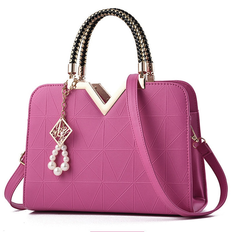 Embroidered Top-Handle Bag