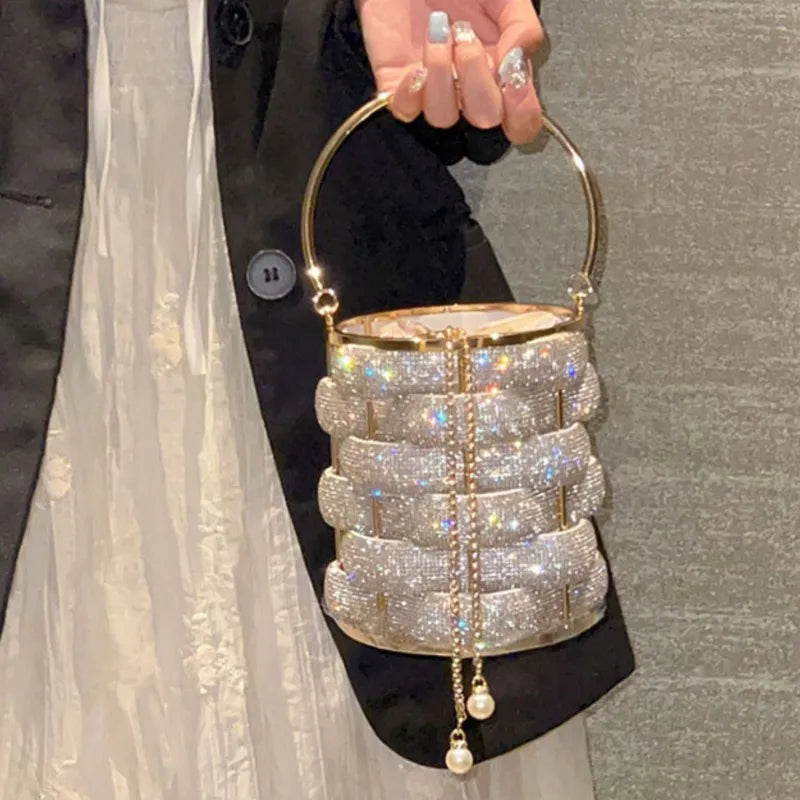 Crystal Woven Rhinestone Clutch Purse