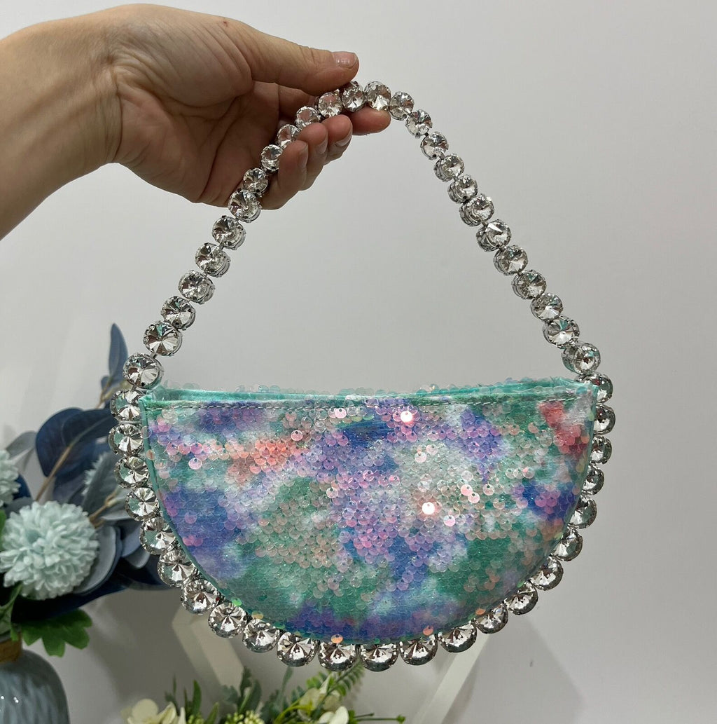 Ultra shiny diamond inlaid underarm bag with rhinestone shoulder bag for carrying