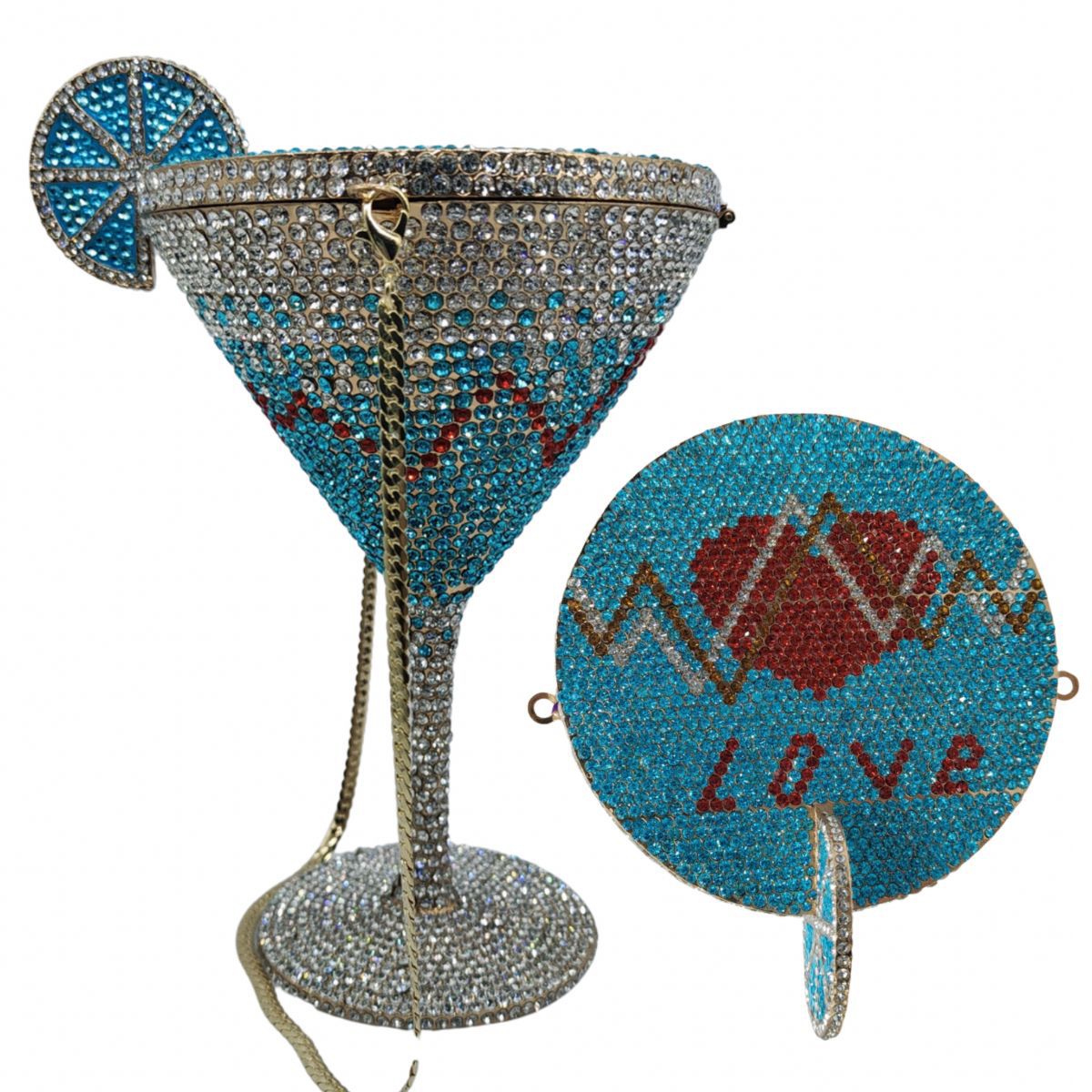Diamond Studded Cocktail Cup Clutch