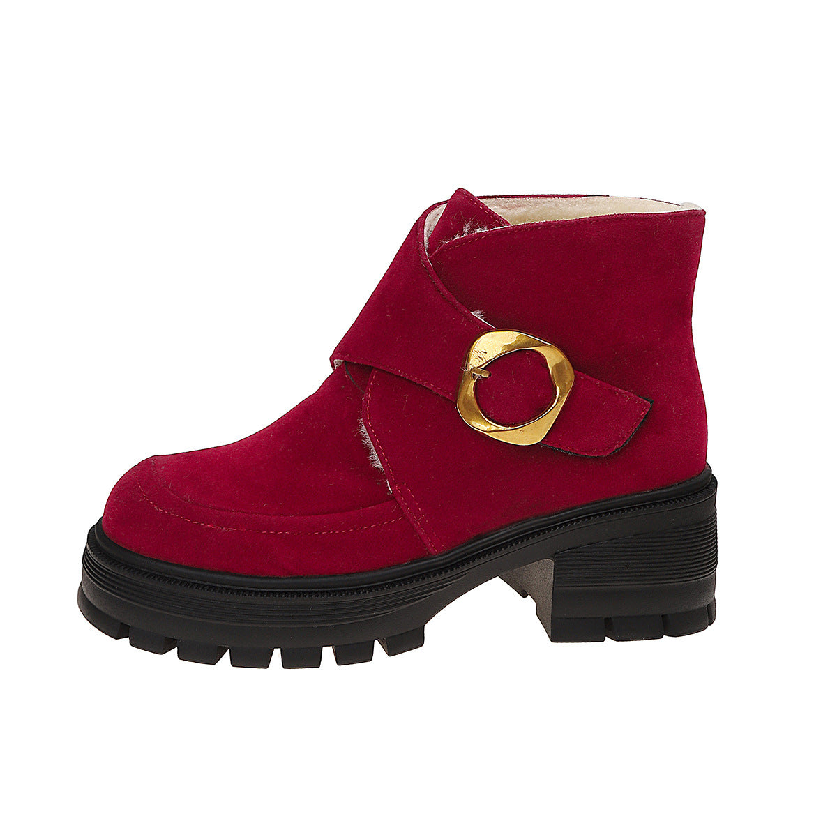 Chunky Heel Belt Buckle Over-the-Knee Boots