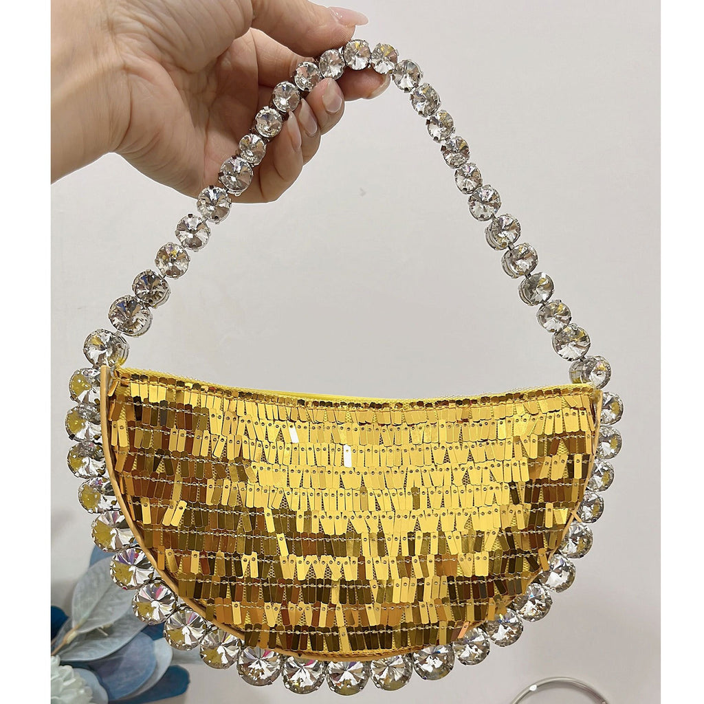 Ultra shiny diamond inlaid underarm bag with rhinestone shoulder bag for carrying