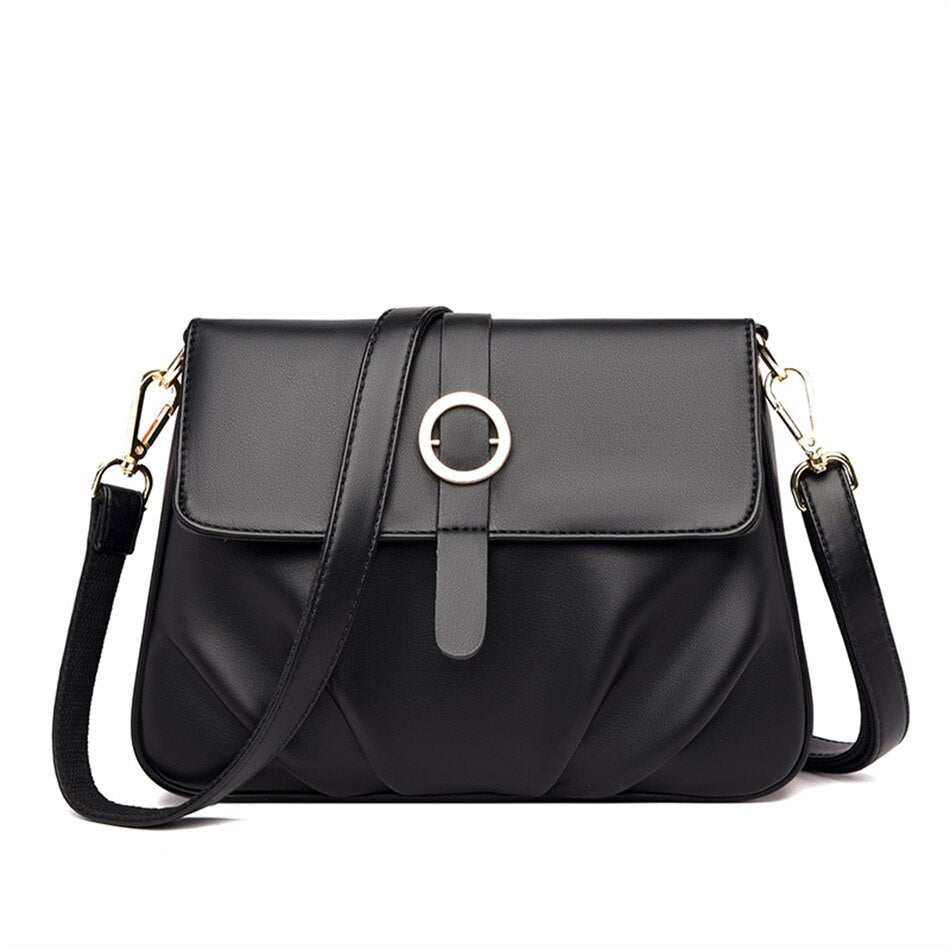 Ruched Leather Crossbody