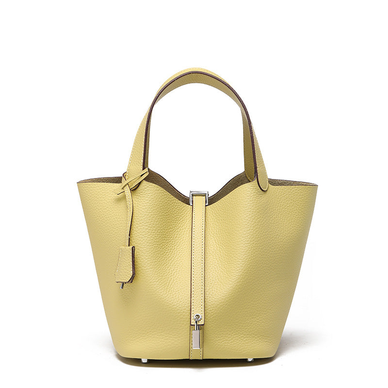 Genuine Leather Bucket Bag