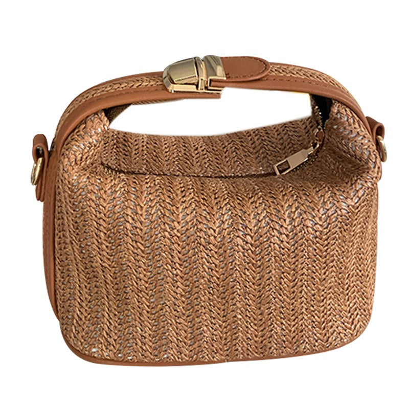 Floral Embroidered Straw Beach Bag