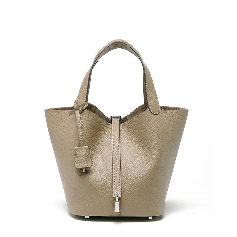 Genuine Leather Bucket Bag