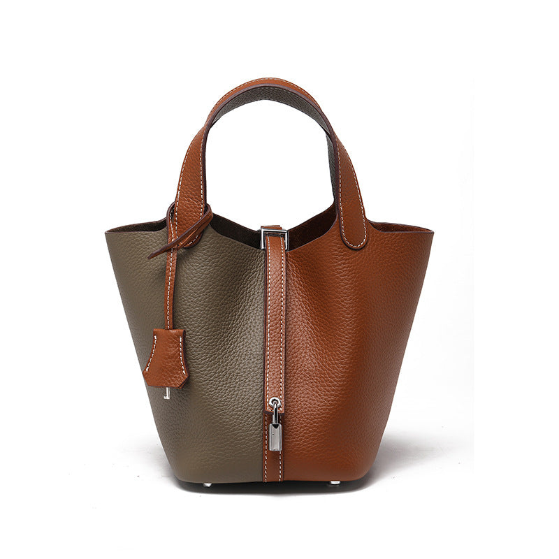 Genuine Leather Bucket Bag