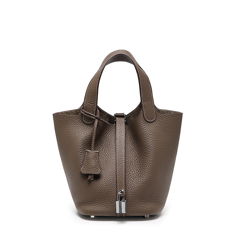Genuine Leather Bucket Bag