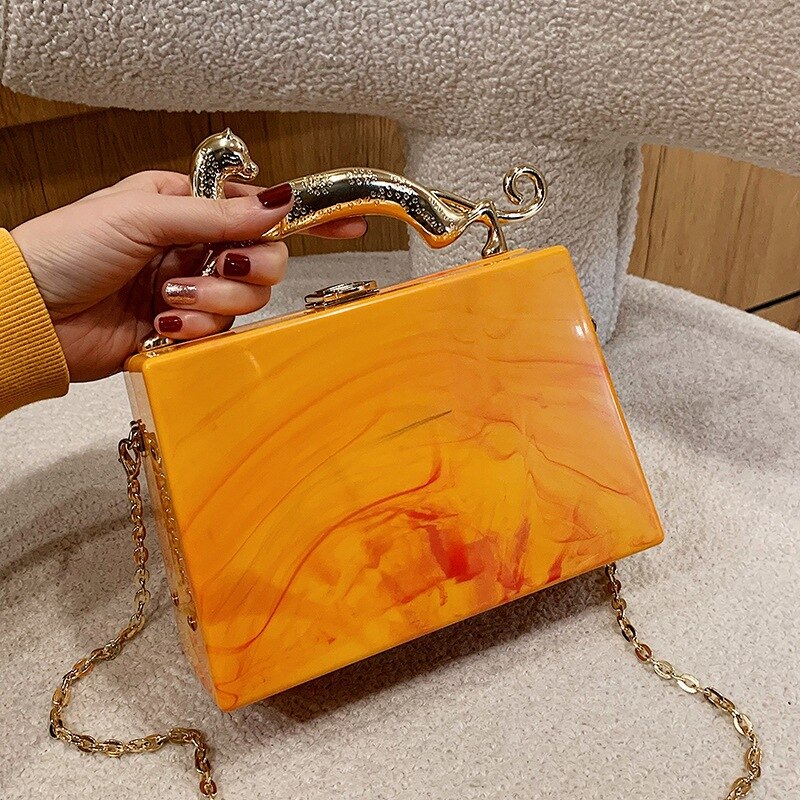 Colorblock Acrylic Box Bag
