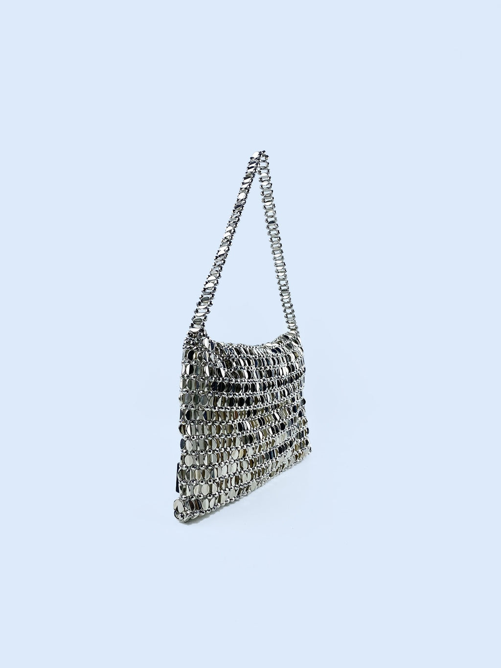 Retro Silver Sequin Woven Armpit Bag