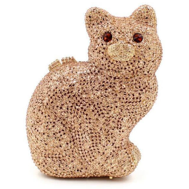 Crystal Cat Shape Rhinestone Clutch