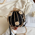 Diamond Pearl Flower Evening Bag