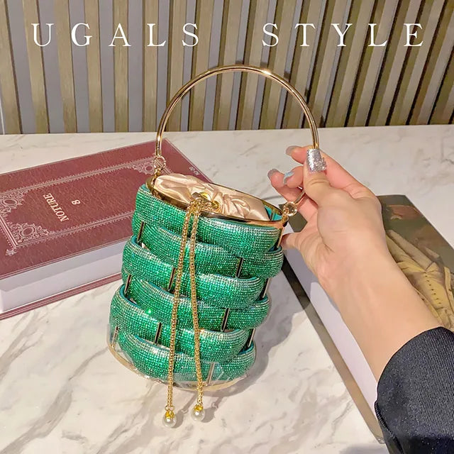 Crystal Woven Rhinestone Clutch Purse