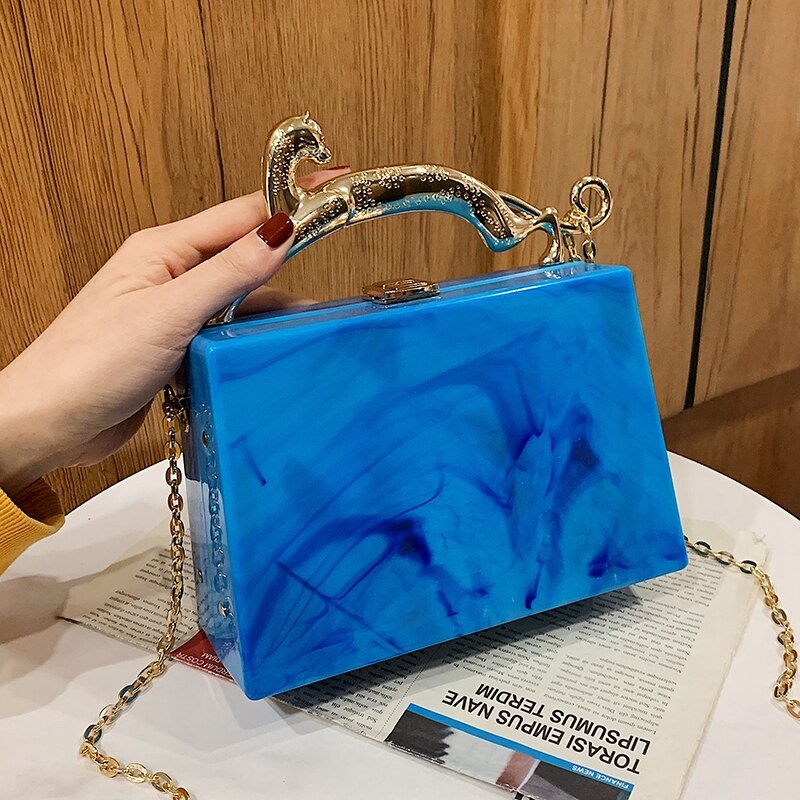 Colorblock Acrylic Box Bag