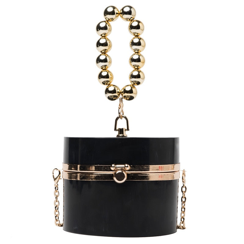 Diamond Pearl Round Clutch