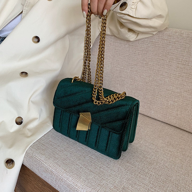 Vintage Velvet Chain Bag