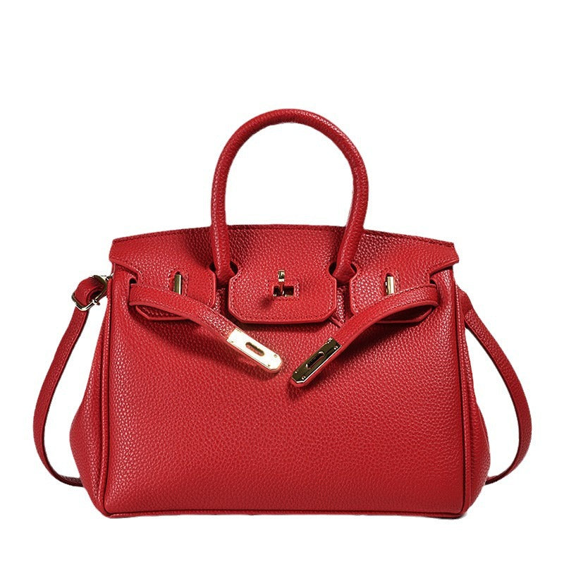 Vegan Leather Top Handle Tote Bag