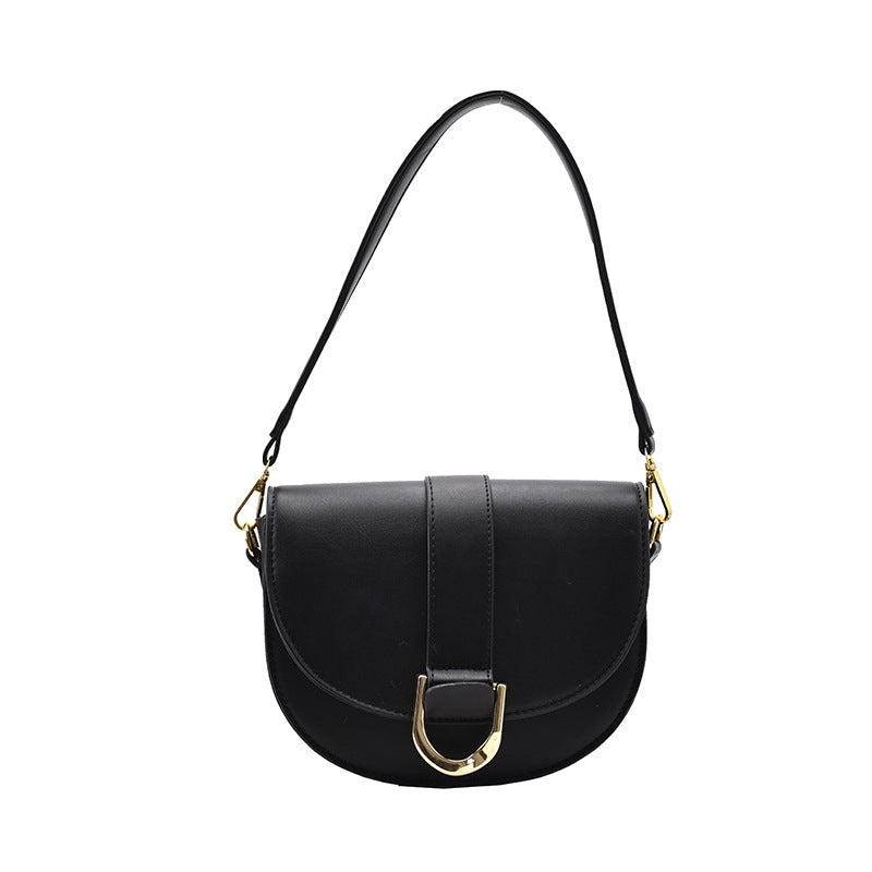 Luxury Microfiber Saddle Crossbody Bag