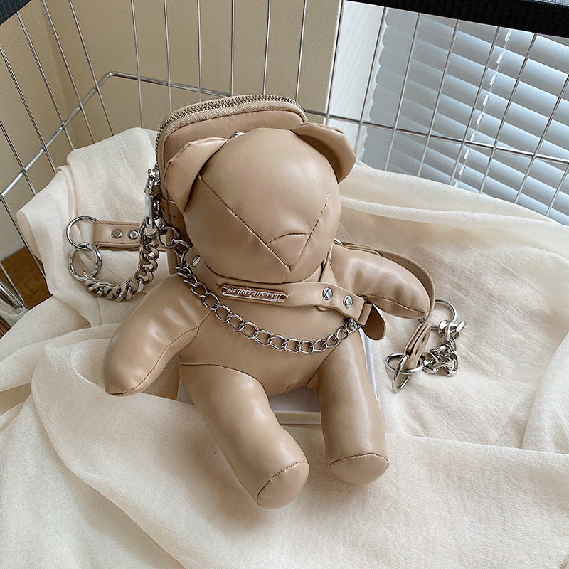 Teddy Bear Doll Chain Crossbody Bag
