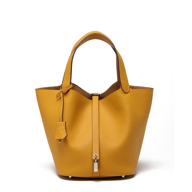 Genuine Leather Bucket Bag