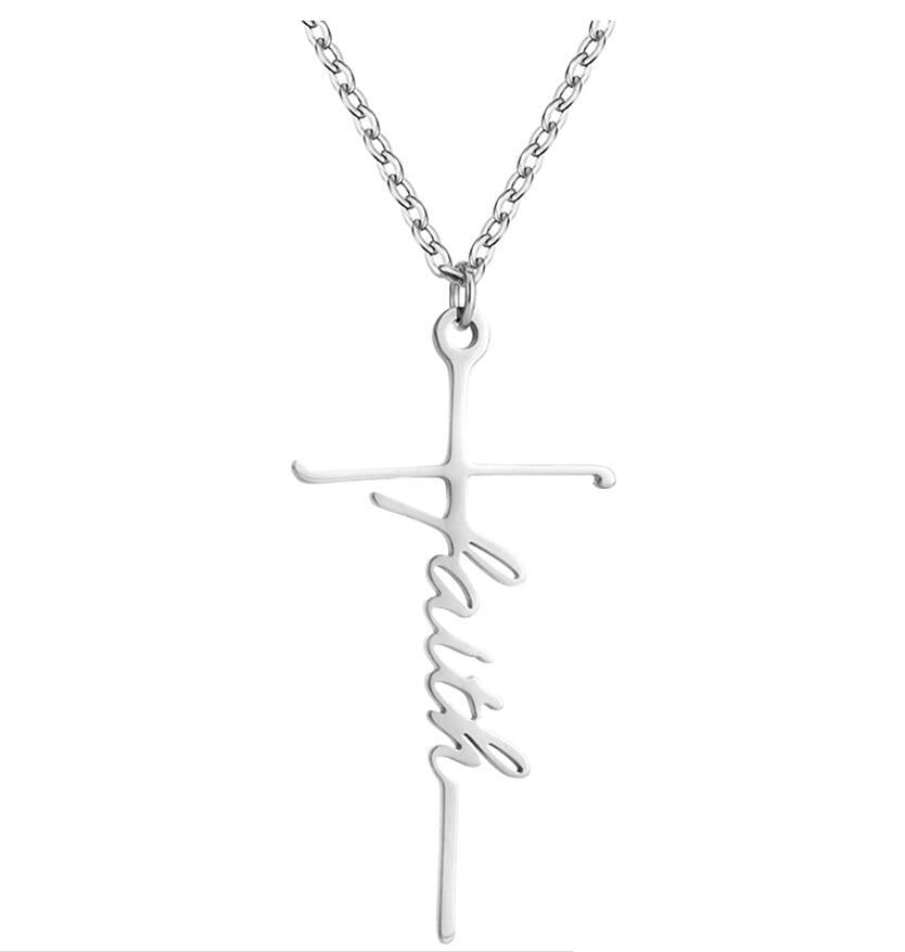 Faith Letter Pendant Choker Necklace