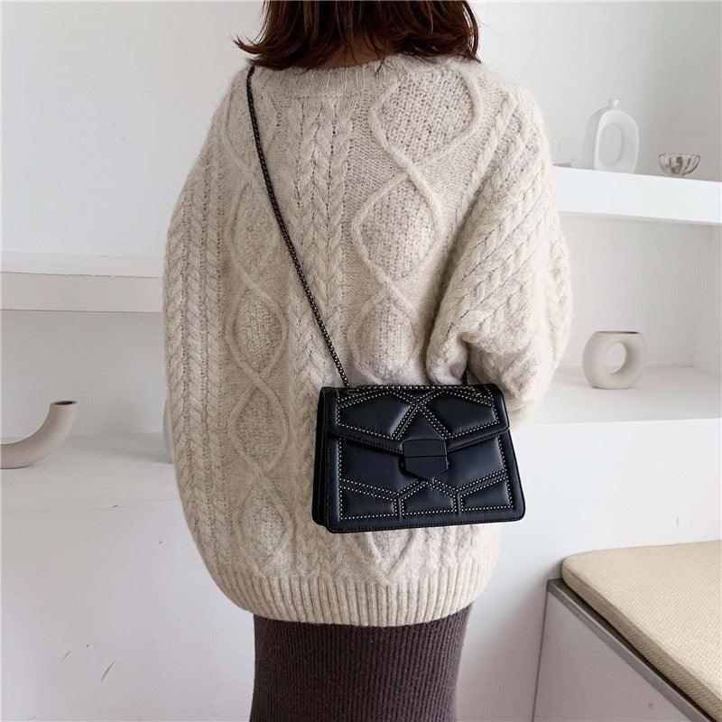 Rivet Chain Small Square Shoulder Bag
