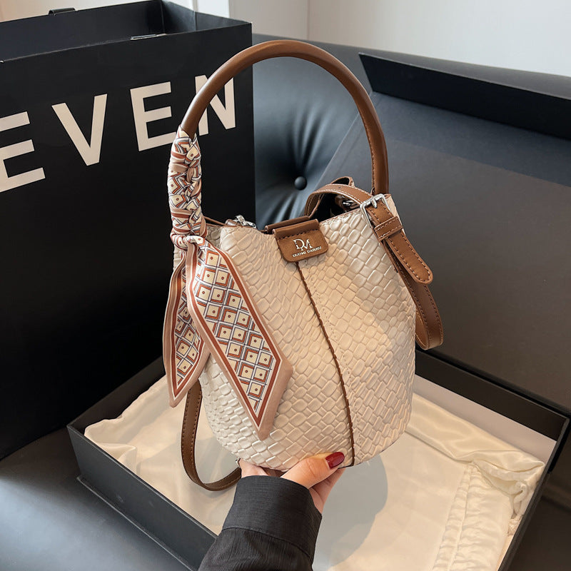 Woven Bucket Shoulder Bag