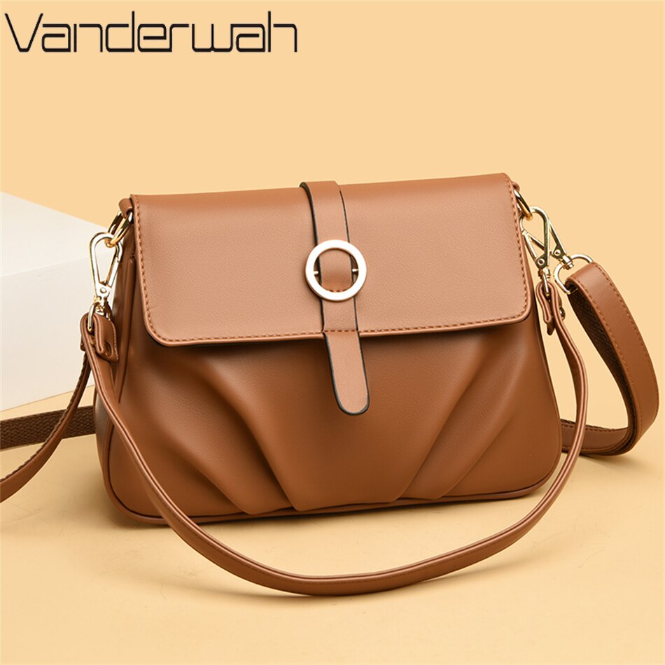 Ruched Leather Crossbody