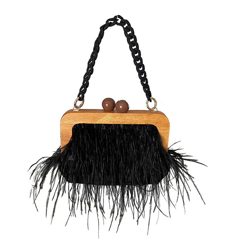 Fluffy Acrylic Chain Underarm Shoulder Bag